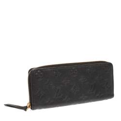 مملوكة مسبقًا محفظة لوي فيتون جلد إمبرينت اسود مونوغرامي بسحاب محيط