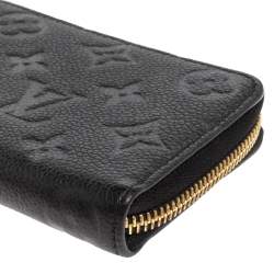 مملوكة مسبقًا محفظة لوي فيتون جلد إمبرينت اسود مونوغرامي بسحاب محيط