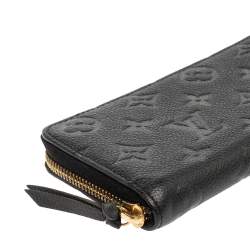 مملوكة مسبقًا محفظة لوي فيتون جلد إمبرينت اسود مونوغرامي بسحاب محيط