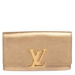 Louis Vuitton Gold Leather Louise Clutch Louis Vuitton