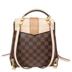Pre Owned حقيبة ظهر لوي فيتون كلابتون جلد وكانفاس دامييه إيبين كريمي