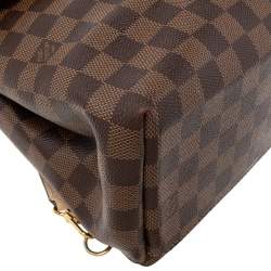 Pre Owned حقيبة ظهر لوي فيتون كلابتون جلد وكانفاس دامييه إيبين كريمي