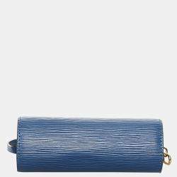 Pre Owned Louis Vuitton Blue Epi Leather Soufflot Pochette Bag