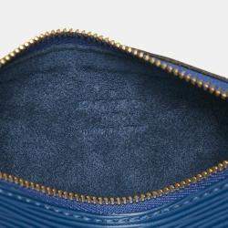 Pre Owned Louis Vuitton Blue Epi Leather Soufflot Pochette Bag