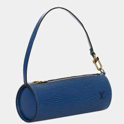 Pre Owned Louis Vuitton Blue Epi Leather Soufflot Pochette Bag