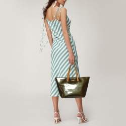 مملوكة مسبقًا Louis Vuitton Vert Olive Monogram Vernis Bellevue GM Bag