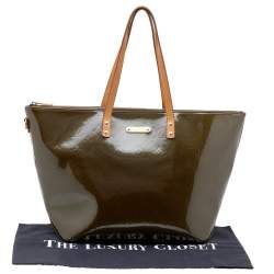 مملوكة مسبقًا Louis Vuitton Vert Olive Monogram Vernis Bellevue GM Bag