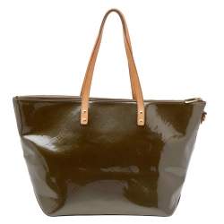 مملوكة مسبقًا Louis Vuitton Vert Olive Monogram Vernis Bellevue GM Bag
