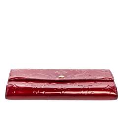 Pre Owned Louis Vuitton Pomme D’amour Monogram Vernis Sarah Wallet