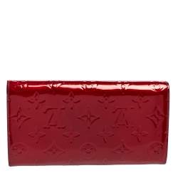 Pre Owned Louis Vuitton Pomme D’amour Monogram Vernis Sarah Wallet
