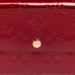 Pre Owned Louis Vuitton Pomme D’amour Monogram Vernis Sarah Wallet
