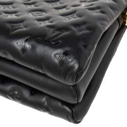 مملوكة مسبقًا Louis Vuitton Black Monogram Embossed Coussin PM Bag
