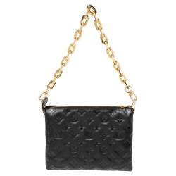 مملوكة مسبقًا Louis Vuitton Black Monogram Embossed Coussin PM Bag