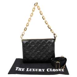 مملوكة مسبقًا Louis Vuitton Black Monogram Embossed Coussin PM Bag