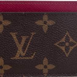 Pre Owned Louis Vuitton Fuchsia Monogram Canvas Card Holder