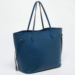 Pre Owned Louis Vuitton Blue Epi Leather Neverfull MM Bag