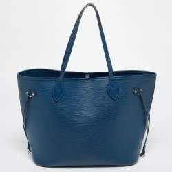 Pre Owned Louis Vuitton Blue Epi Leather Neverfull MM Bag