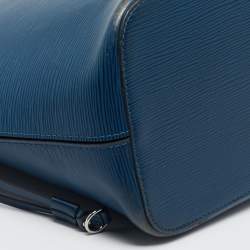 Pre Owned Louis Vuitton Blue Epi Leather Neverfull MM Bag