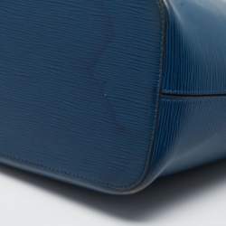 Pre Owned Louis Vuitton Blue Epi Leather Neverfull MM Bag