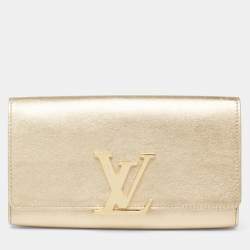 Louis Vuitton Metallic Calfskin Louise Clutch Gold 144458