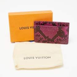 Pre Owned Louis Vuitton Purple/Brown Python Card Holder