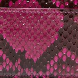 Pre Owned Louis Vuitton Purple/Brown Python Card Holder