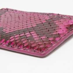 Pre Owned Louis Vuitton Purple/Brown Python Card Holder