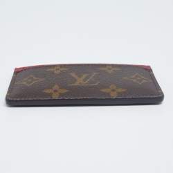 Pre Owned Louis Vuitton Fuchsia Monogram Canvas Card Holder