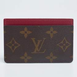 Pre Owned Louis Vuitton Fuchsia Monogram Canvas Card Holder