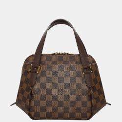Pre Owned Louis Vuitton Brown Damier Ebene Coated Canvas Belem PM Satchel Bag 