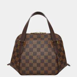 Pre Owned Louis Vuitton Brown Damier Ebene Coated Canvas Belem PM Satchel Bag 