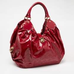 Pre Owned Louis Vuitton Cerise Mahina Patent Leather Surya XL Bag