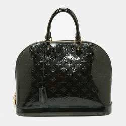 Pre Owned Louis Vuitton Vert Bronze Monogram Vernis Leather Alma GM Bag