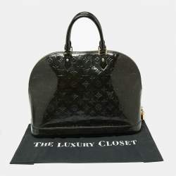 Pre Owned Louis Vuitton Vert Bronze Monogram Vernis Leather Alma GM Bag
