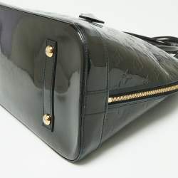 Pre Owned Louis Vuitton Vert Bronze Monogram Vernis Leather Alma GM Bag