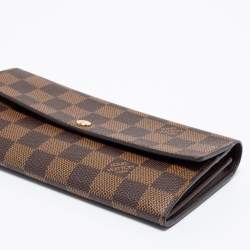 Pre Owned Louis Vuitton Damier Ebene Canvas Sarah Wallet