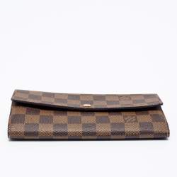 Pre Owned Louis Vuitton Damier Ebene Canvas Sarah Wallet
