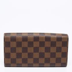Pre Owned Louis Vuitton Damier Ebene Canvas Sarah Wallet