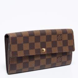 Pre Owned Louis Vuitton Damier Ebene Canvas Sarah Wallet