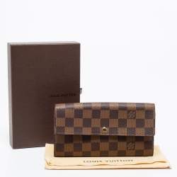 Pre Owned Louis Vuitton Damier Ebene Canvas Sarah Wallet