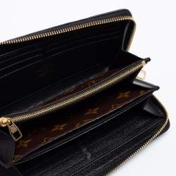 Pre Owned Louis Vuitton Black Monogram Canvas Zippy Retiro Zip Around Wallet