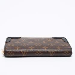 Pre Owned Louis Vuitton Black Monogram Canvas Zippy Retiro Zip Around Wallet