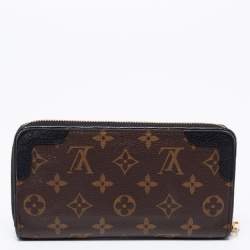 Pre Owned Louis Vuitton Black Monogram Canvas Zippy Retiro Zip Around Wallet