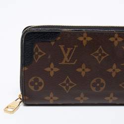 Pre Owned Louis Vuitton Black Monogram Canvas Zippy Retiro Zip Around Wallet