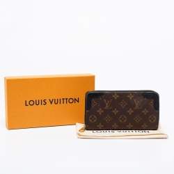 Pre Owned Louis Vuitton Black Monogram Canvas Zippy Retiro Zip Around Wallet