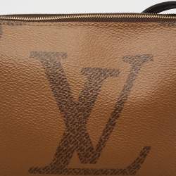 Pre Owned Louis Vuitton Monogram Giant Reverse and Monogram Canvas Double Zip Pochette