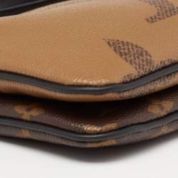 Pre Owned Louis Vuitton Monogram Giant Reverse and Monogram Canvas Double Zip Pochette
