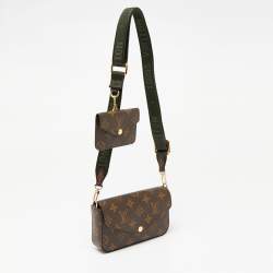 مملوكة مسبقًا حقيبة صغيرة لوي فيتون فيليسي بحمالة وجو كانفاس مونوغرامي بني