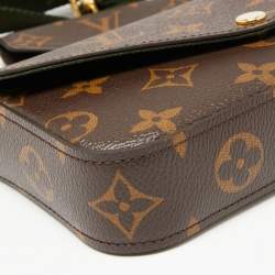 مملوكة مسبقًا حقيبة صغيرة لوي فيتون فيليسي بحمالة وجو كانفاس مونوغرامي بني