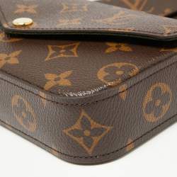 مملوكة مسبقًا حقيبة صغيرة لوي فيتون فيليسي بحمالة وجو كانفاس مونوغرامي بني